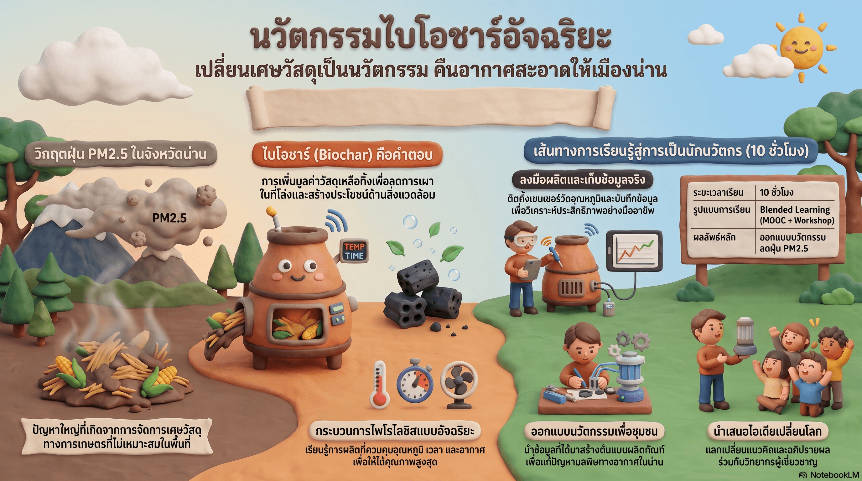 นวัตกรรมไบโอชาร์อัจฉริยะเพื่ออากาศสะอาดเมืองน่าน